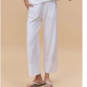 New The Great. The Jersey Win Pants Straight Leg In True White Sz 2/M